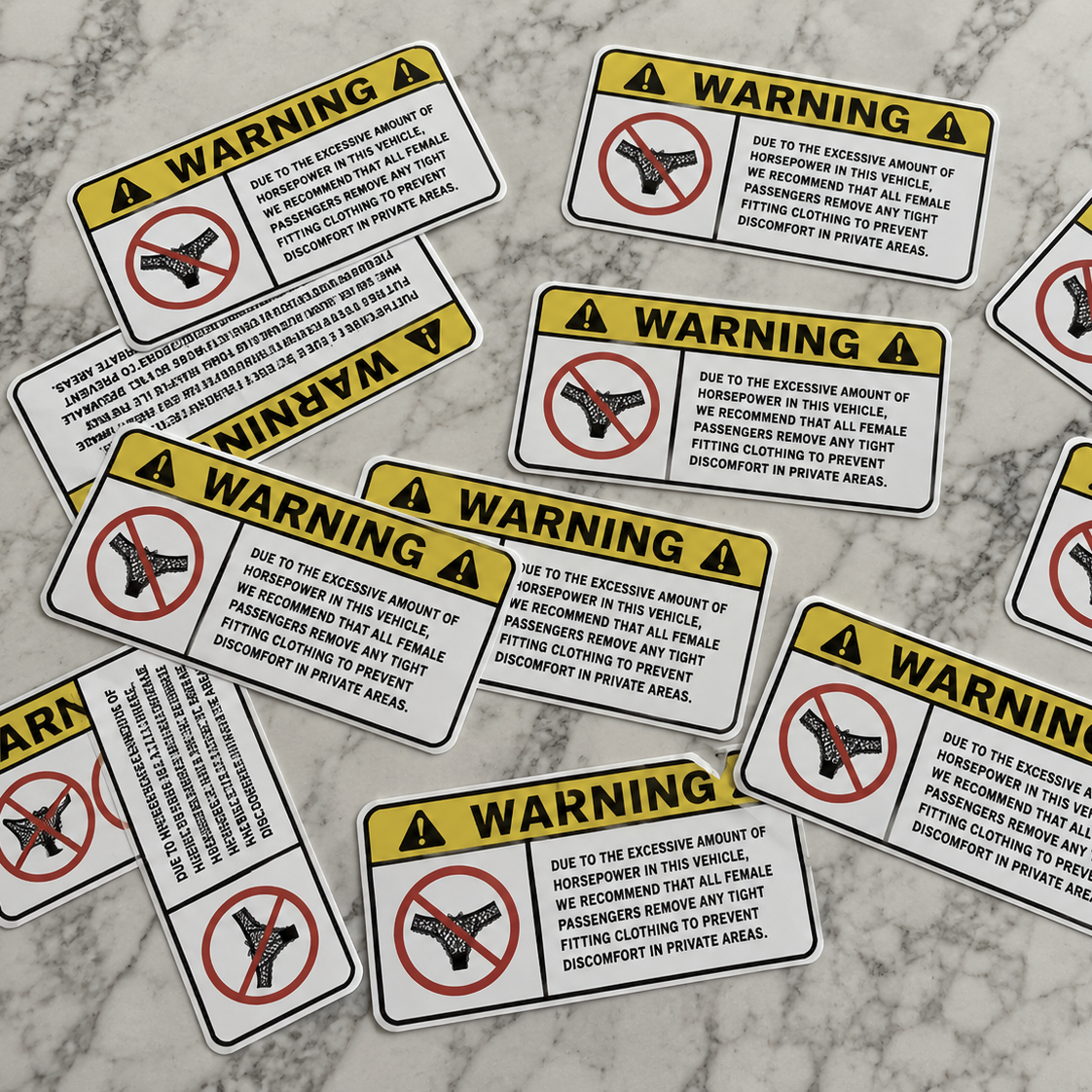 Naklejka WARNING– Zdejmij ciasną odzież v2 ANG