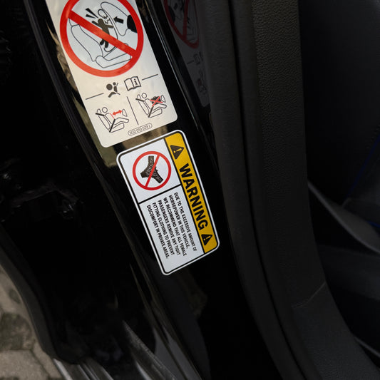 Naklejka WARNING– Zdejmij ciasną odzież v2 ANG