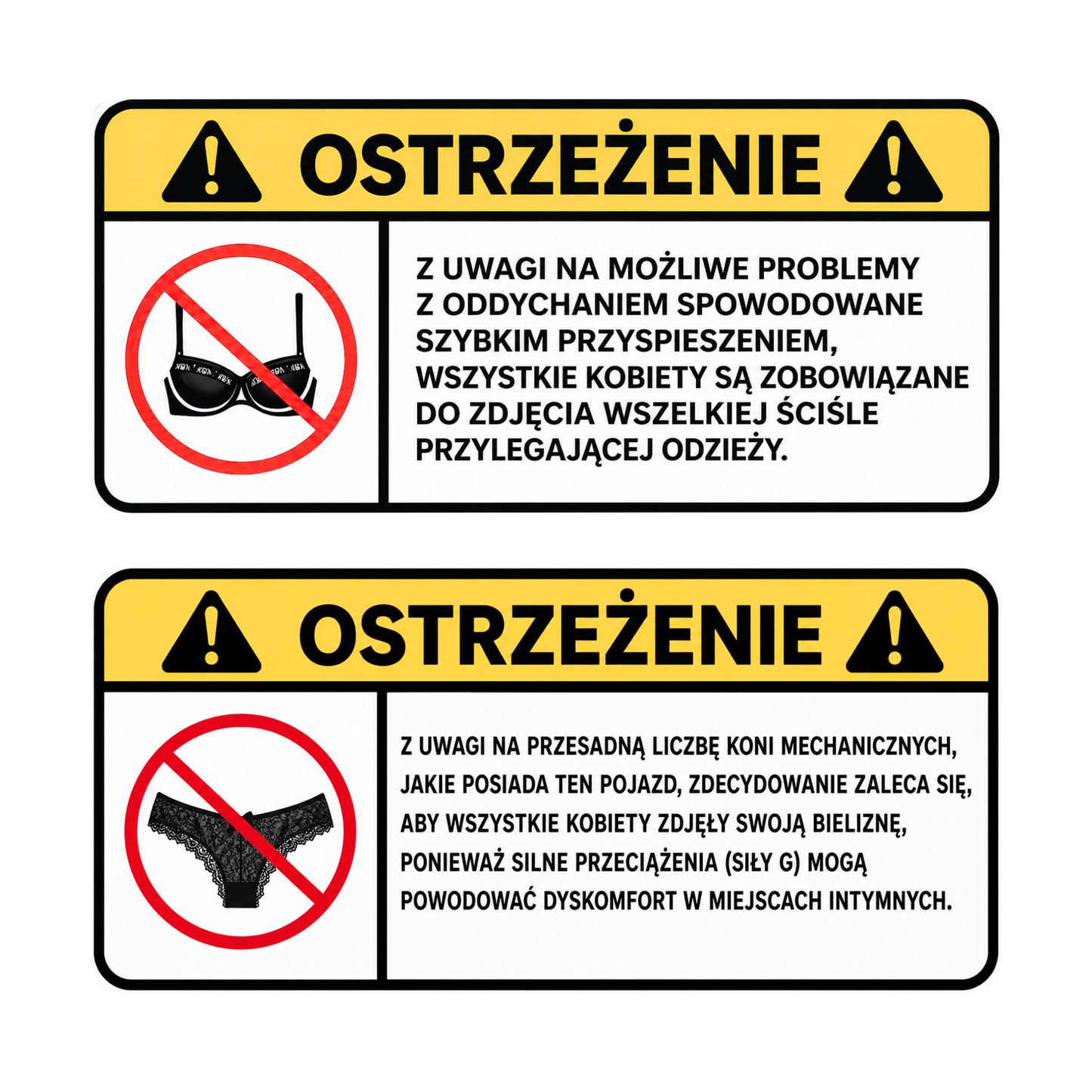 Sticker set WARNING PL