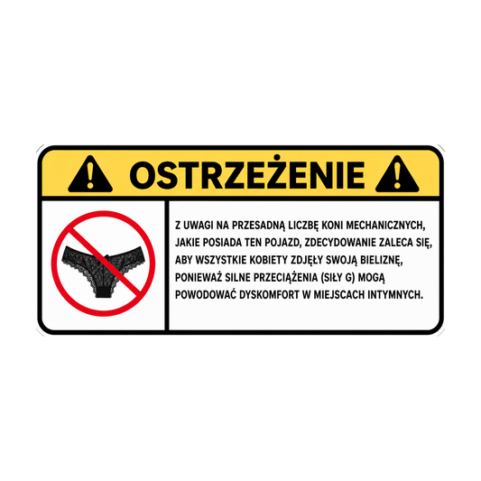 Naklejka OSTRZEŻENIE – Zdejmij ciasną odzież v2