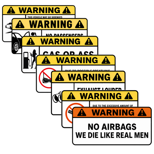 Zestaw naklejek WARNING ANG