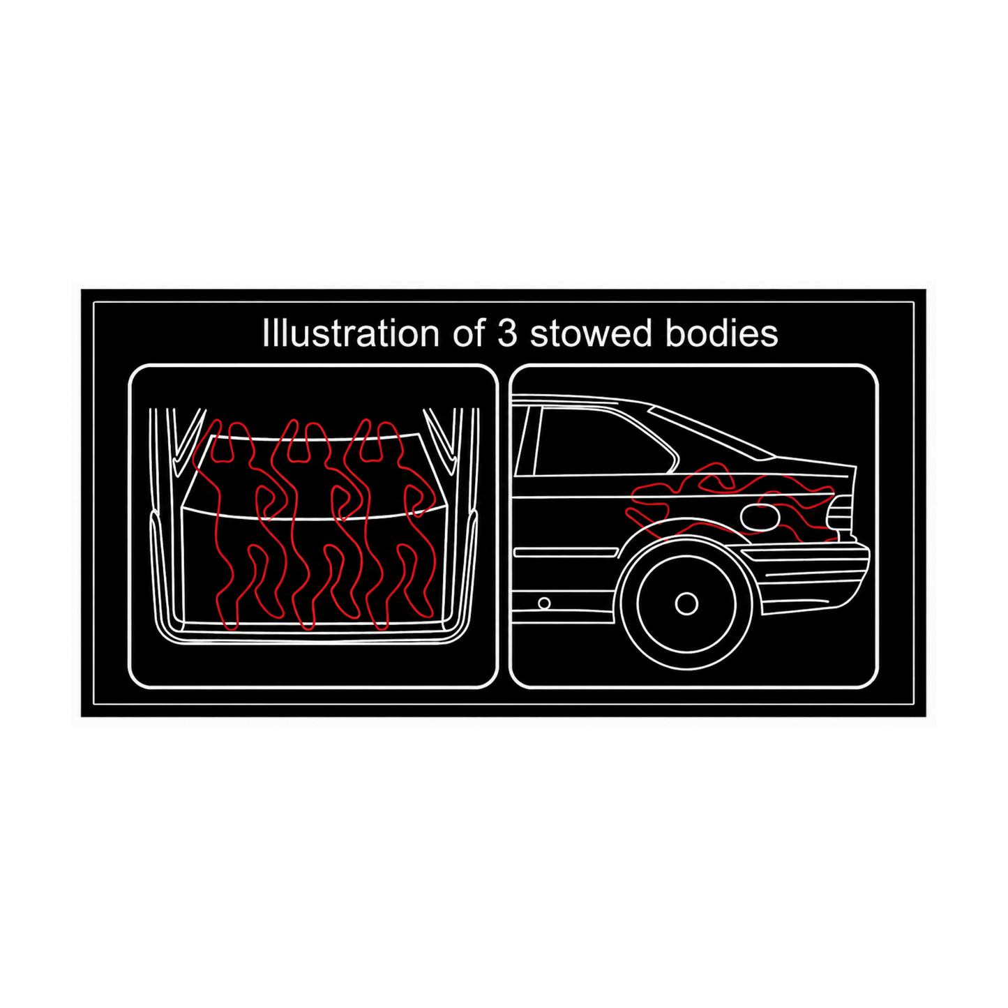 Sticker 3 Stowed Bodies - BMW E36 Coupe