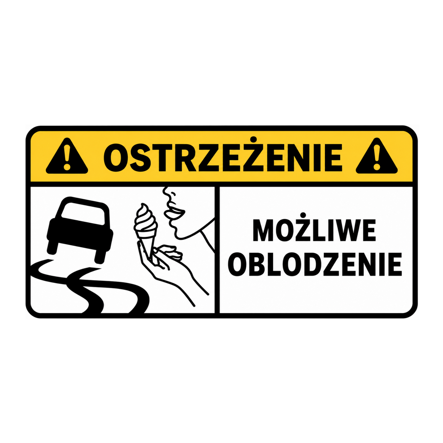 Zestaw naklejek OSTRZEŻENIE PL v2