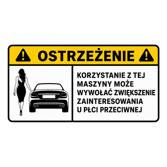 Naklejka OSTRZEŻENIE – Korzystanie z tej maszyny