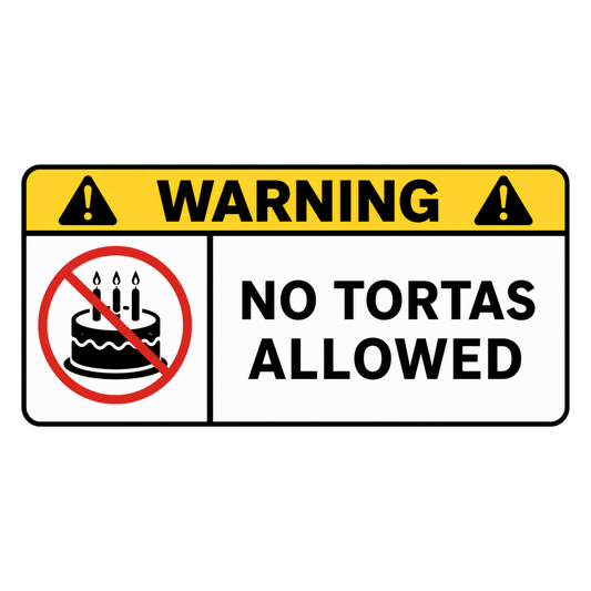 Naklejka WARNING - NO TORTAS ALLOWED