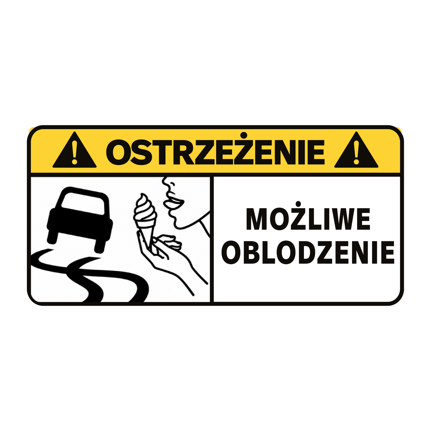 Naklejka OSTRZEŻENIE – Możliwe oblodzenie