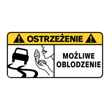 Naklejka OSTRZEŻENIE – Możliwe oblodzenie