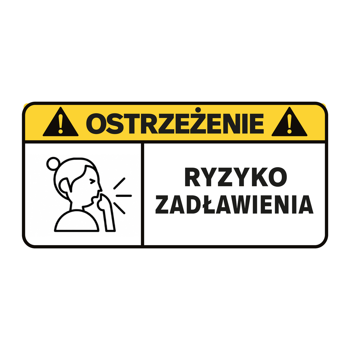 Naklejka OSTRZEŻENIE – Ryzyko zadławienia