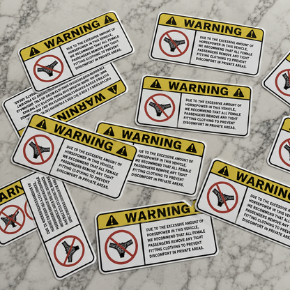 Naklejka WARNING– Zdejmij ciasną odzież v2 ANG