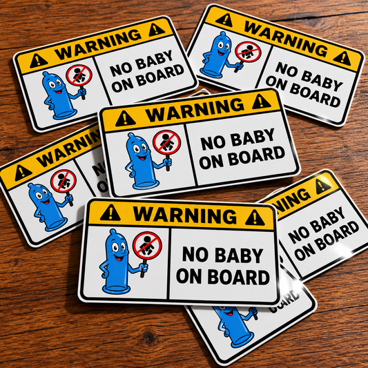 Naklejka WARNING - NO BABY ON BOARD
