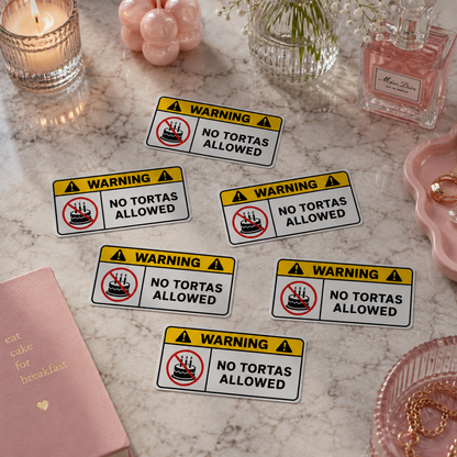 Naklejka WARNING - NO TORTAS ALLOWED