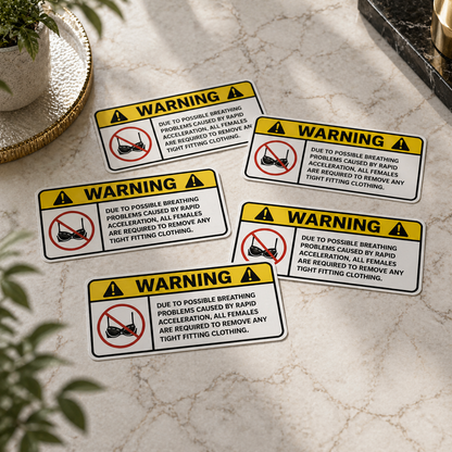 Sticker WARNING – Remove tight clothing ENG