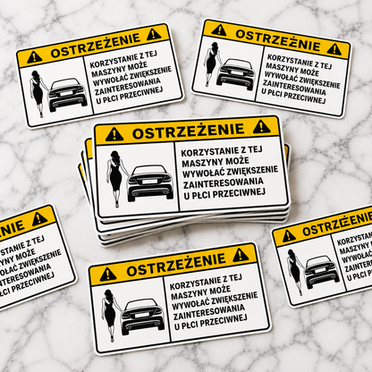 Naklejka OSTRZEŻENIE – Korzystanie z tej maszyny