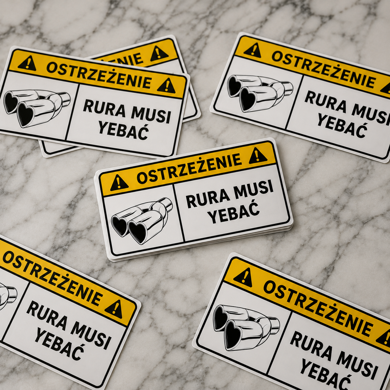 Naklejka OSTRZEŻENIE – RURA MUSI YEBAĆ