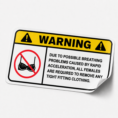 Sticker WARNING – Remove tight clothing ENG