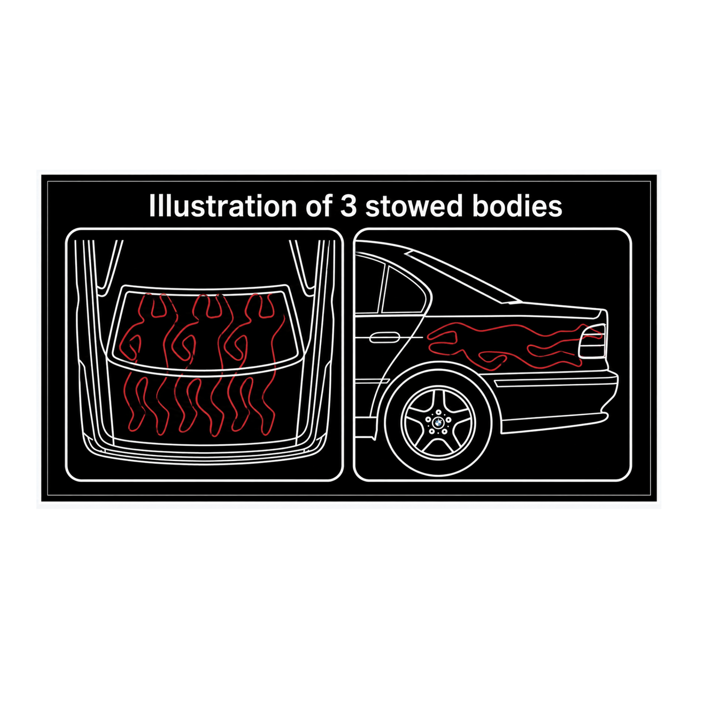 Naklejka 3 stowed bodies - BMW E46 SEDAN