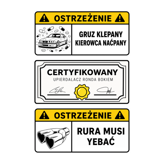 Zestaw naklejek dla właściela gruza