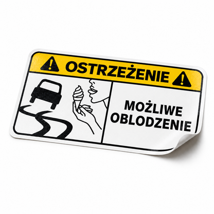 Naklejka OSTRZEŻENIE – Możliwe oblodzenie