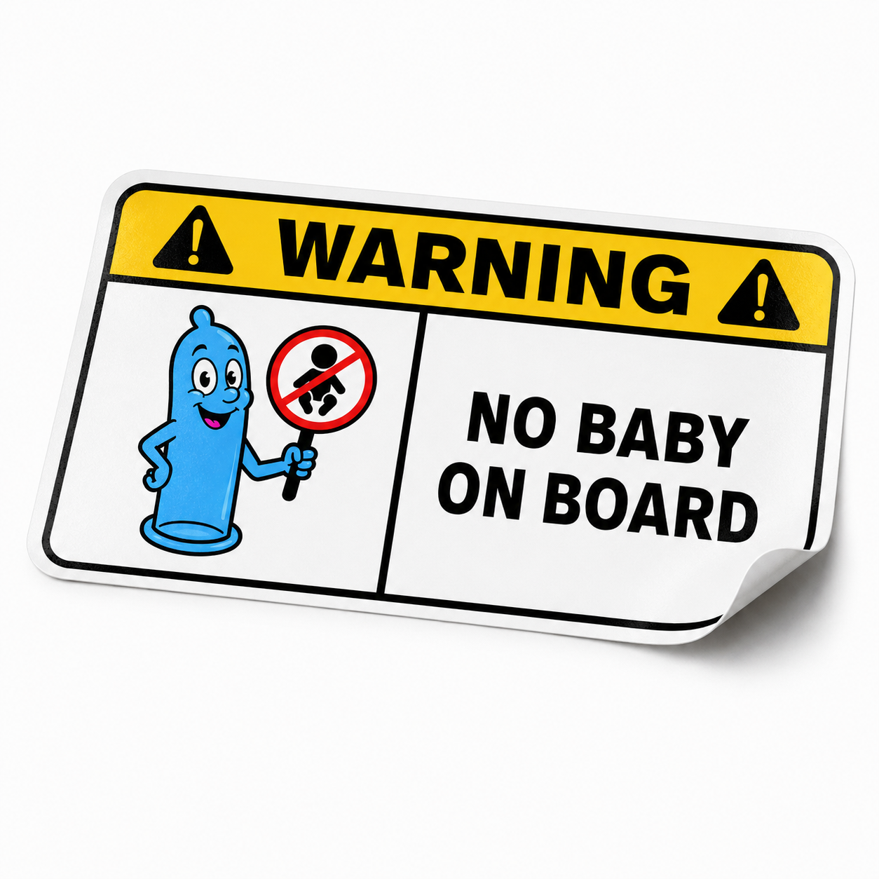 Naklejka WARNING - NO BABY ON BOARD