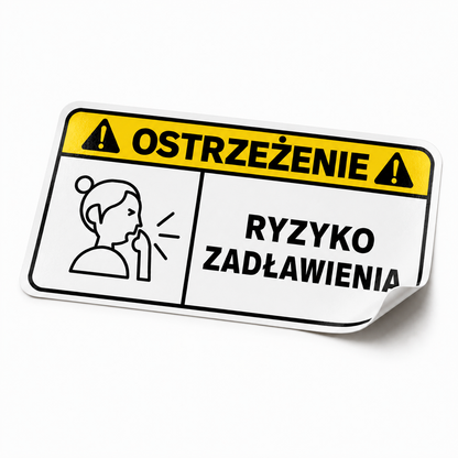 Naklejka OSTRZEŻENIE – Ryzyko zadławienia